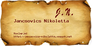 Jancsovics Nikoletta névjegykártya